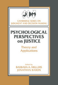 Image of Psychological Perspectives on Justice : Theory and Applications